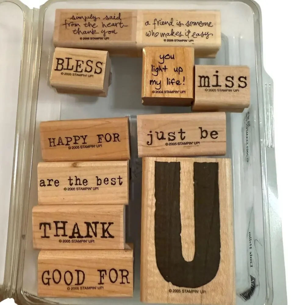 Stampin’ Up! Rubber Stamp Lot – 19 Wood Mounted Stamps – Craft/Card Making